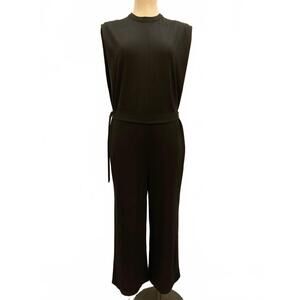 NEW ILTM women's crew neck sleeveless jumpsuit in black